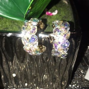 Iridescent Open Hoop Earrings.